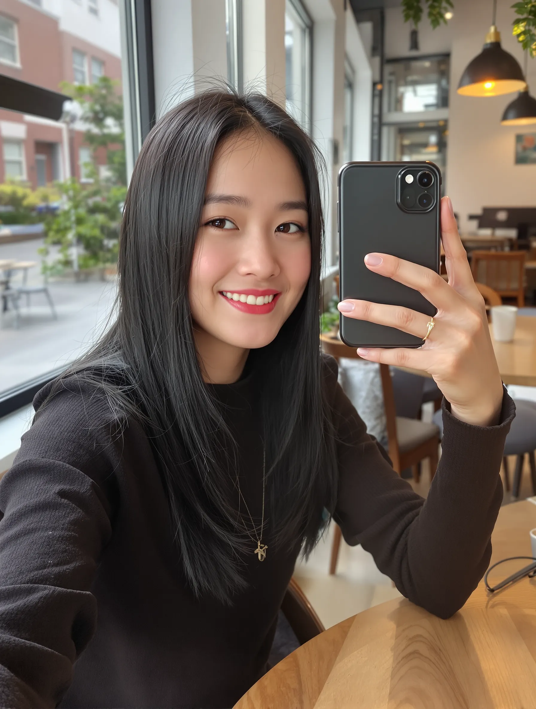 Asian female selfie